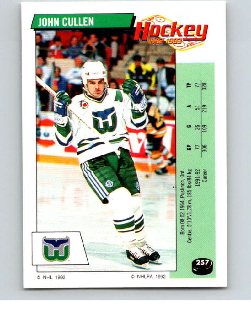 1992-93 Panini Stickers Hockey #257 John Cullen V83002 Image 1