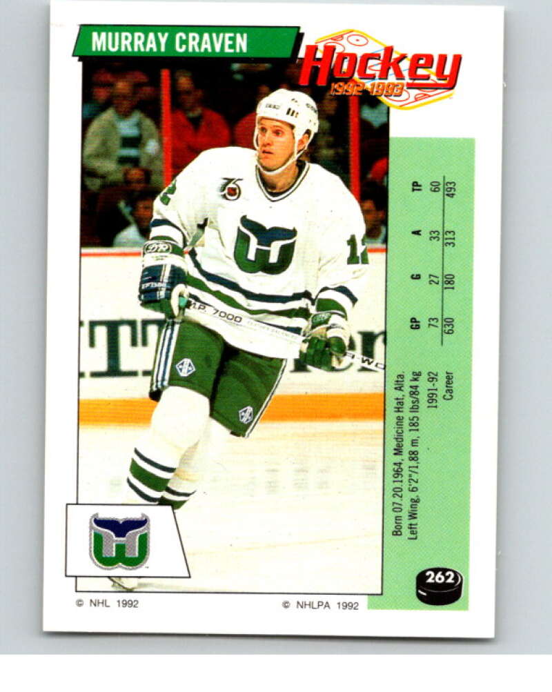 1992-93 Panini Stickers Hockey #262 Murray Craven V83011 Image 1