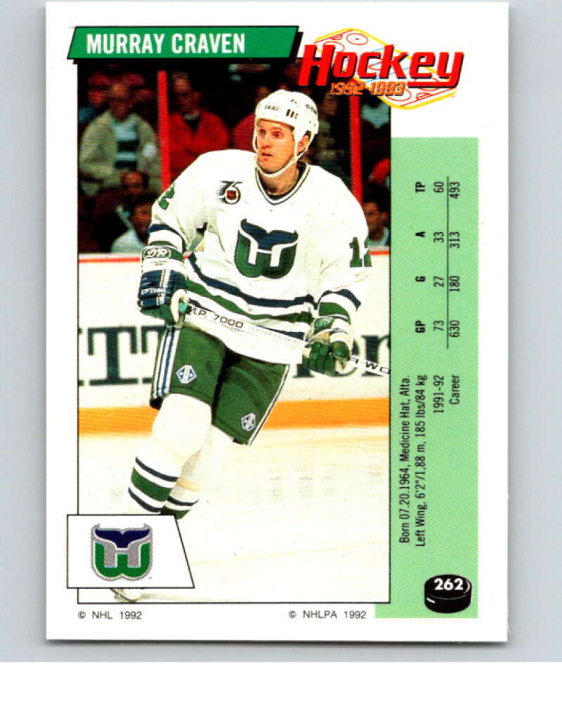 1992-93 Panini Stickers Hockey #262 Murray Craven V83013 Image 1