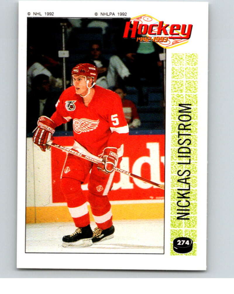 1992-93 Panini Stickers Hockey #274 Nicklas Lidstrom Detroit Red Wings V83033 Image 1