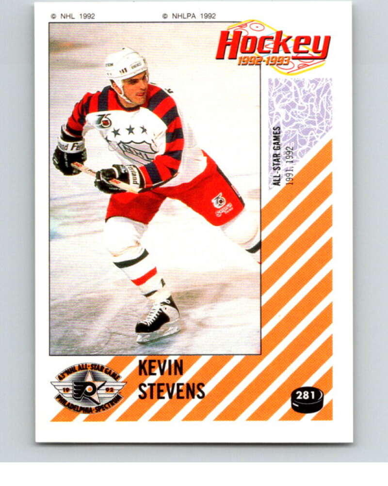 1992-93 Panini Stickers Hockey #281 Kevin Stevens AS Pittsburgh Penguins V83045 Image 1