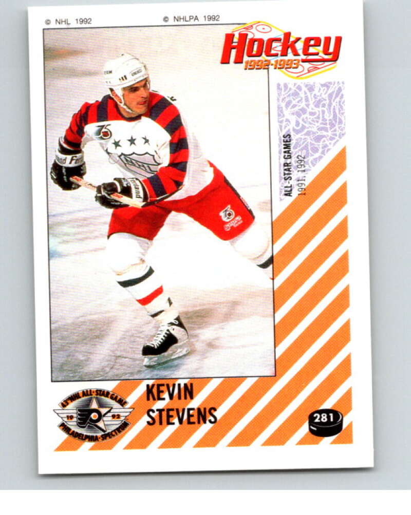 1992-93 Panini Stickers Hockey #281 Kevin Stevens AS Pittsburgh Penguins V83046 Image 1