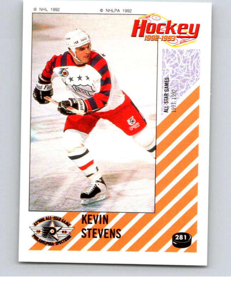 1992-93 Panini Stickers Hockey #281 Kevin Stevens AS Pittsburgh Penguins V83047 Image 1