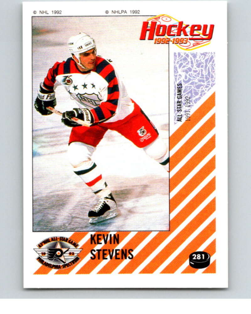 1992-93 Panini Stickers Hockey #281 Kevin Stevens AS Pittsburgh Penguins V83048 Image 1