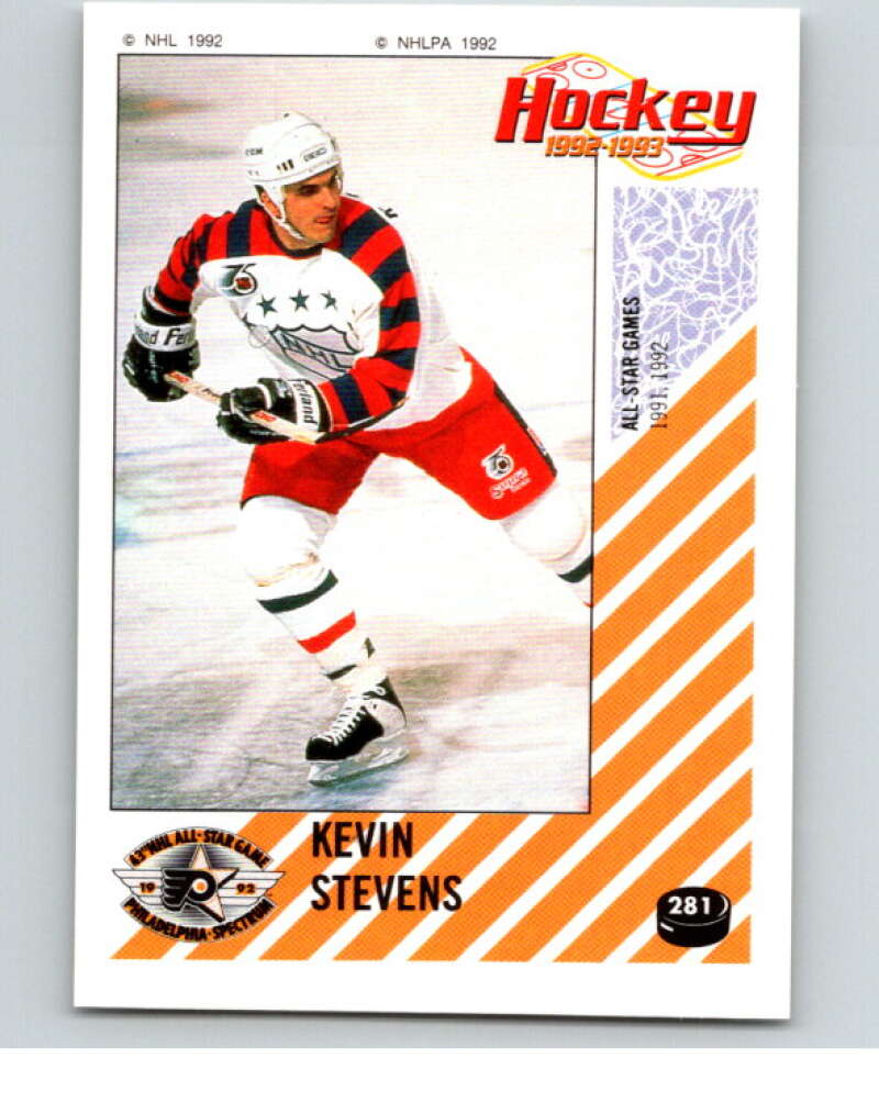 1992-93 Panini Stickers Hockey #281 Kevin Stevens AS Pittsburgh Penguins V83049 Image 1