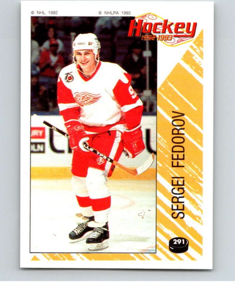 1992-93 Panini Stickers Hockey #291 Sergei Fedorov Detroit Red Wings V83059 Image 1