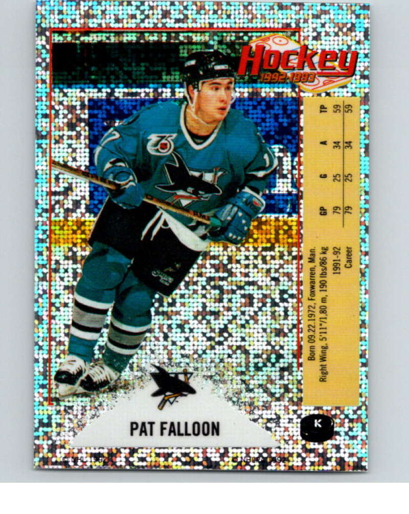 1992-93 Panini Stickers Hockey #K Pat Falloon San Jose Sharks V83090 Image 1