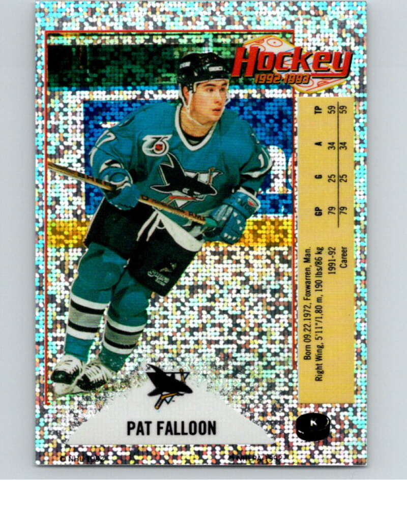 1992-93 Panini Stickers Hockey #K Pat Falloon San Jose Sharks V83091 Image 1
