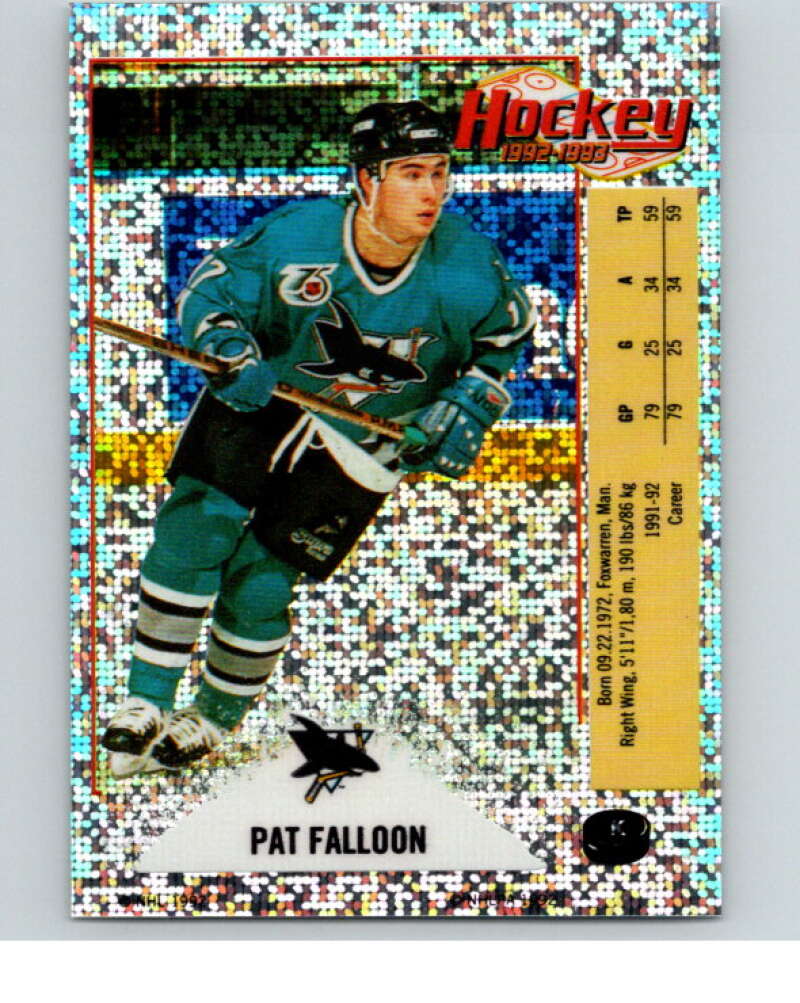 1992-93 Panini Stickers Hockey #K Pat Falloon San Jose Sharks V83093 Image 1