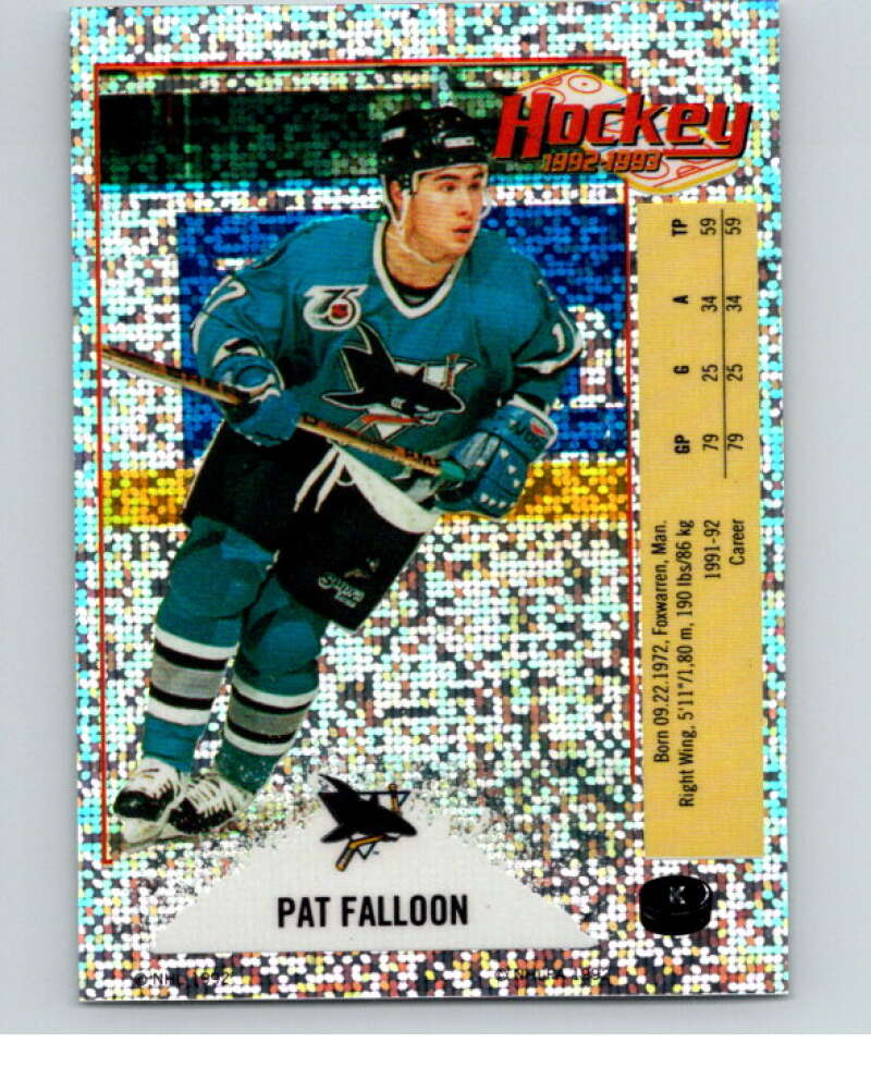 1992-93 Panini Stickers Hockey #K Pat Falloon San Jose Sharks V83094 Image 1