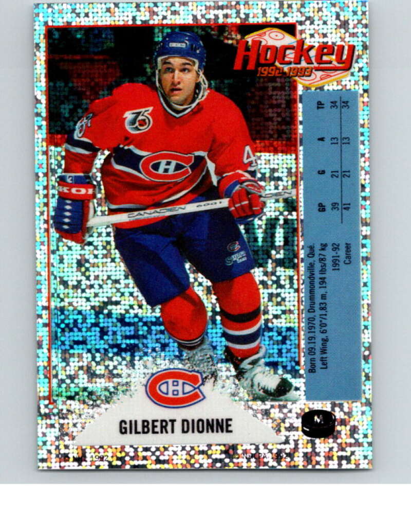 1992-93 Panini Stickers Hockey #M Gilbert Dionne Montreal Canadiens V83095 Image 1