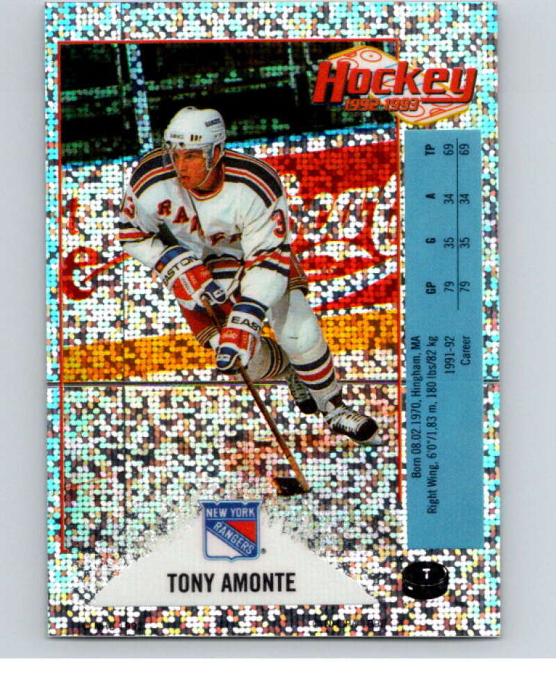 1992-93 Panini Stickers Hockey #T Tony Amonte New York Rangers V83108 Image 1