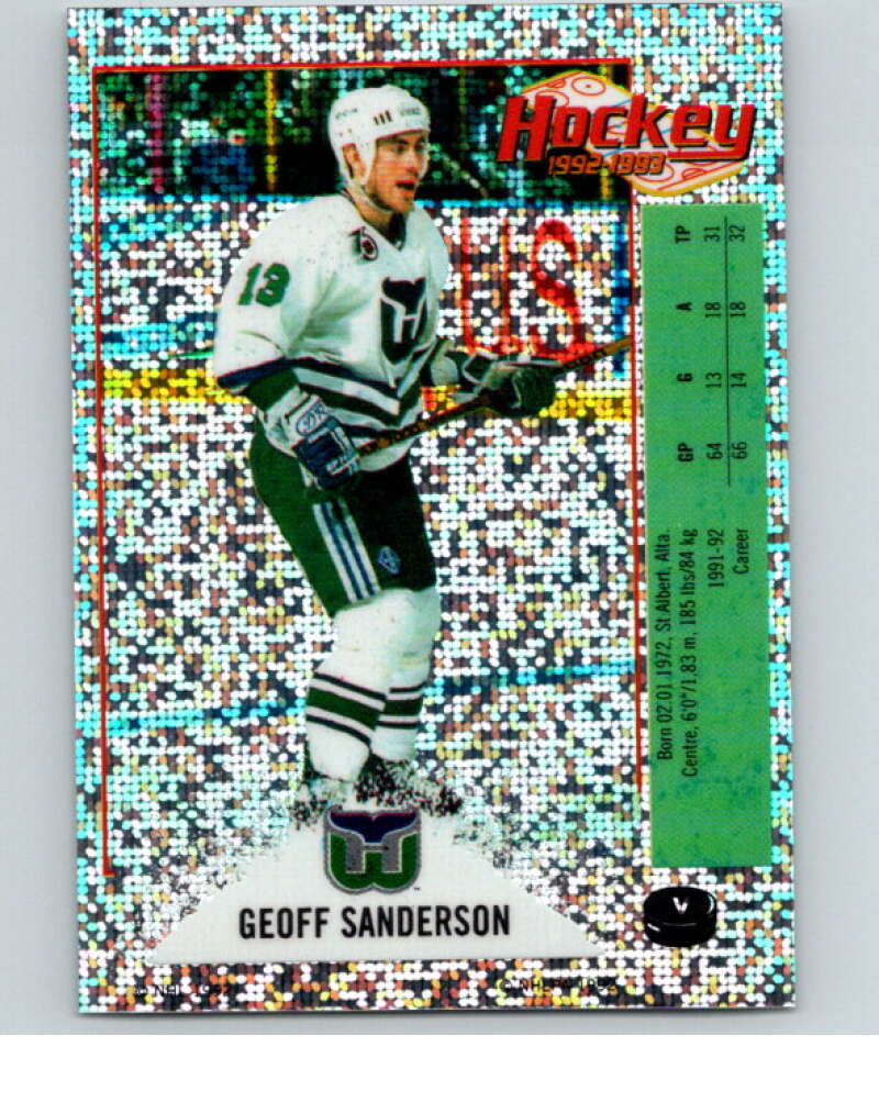 1992-93 Panini Stickers Hockey #V Geoff Sanderson Hartford Whalers V83109 Image 1