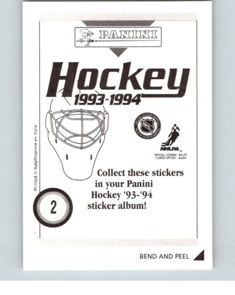 1993-94 Panini Stickers Hockey #2 Adam Oates Boston Bruins V83115 Image 2