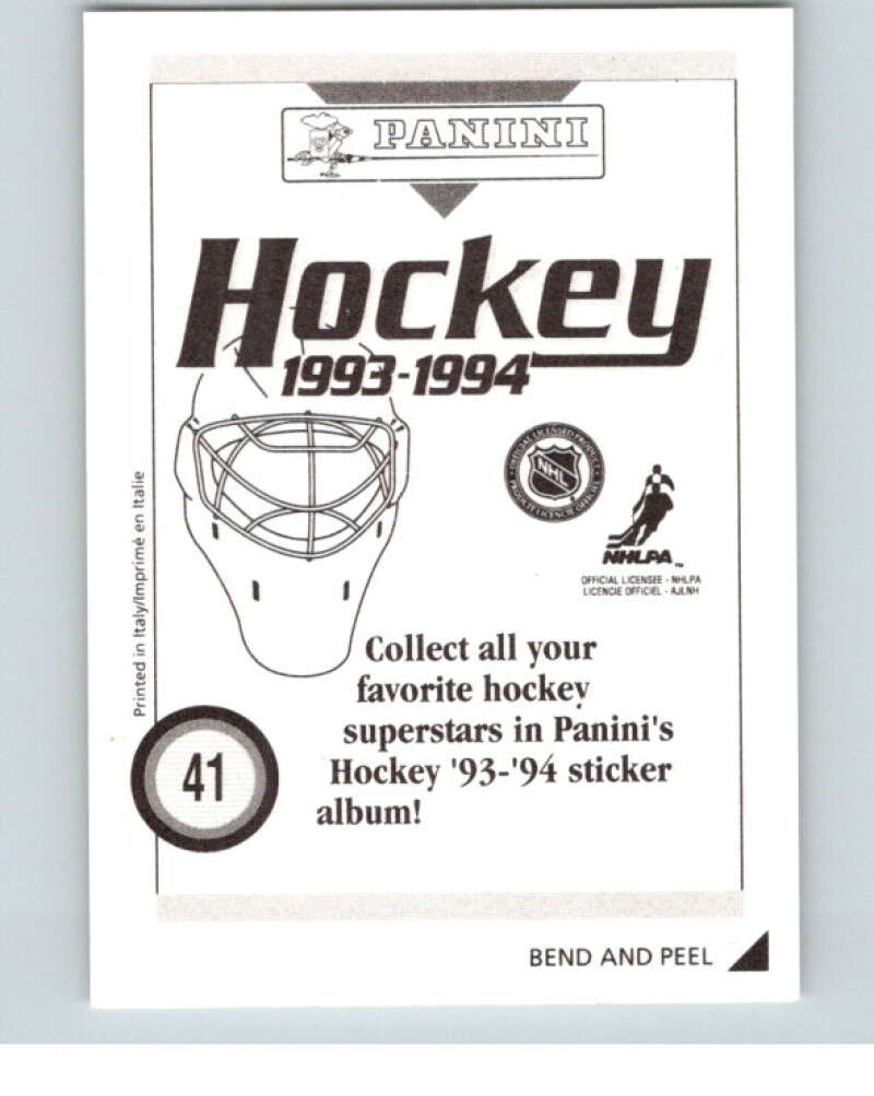 1993-94 Panini Stickers Hockey #41 Peter Stastny V83259 Image 2