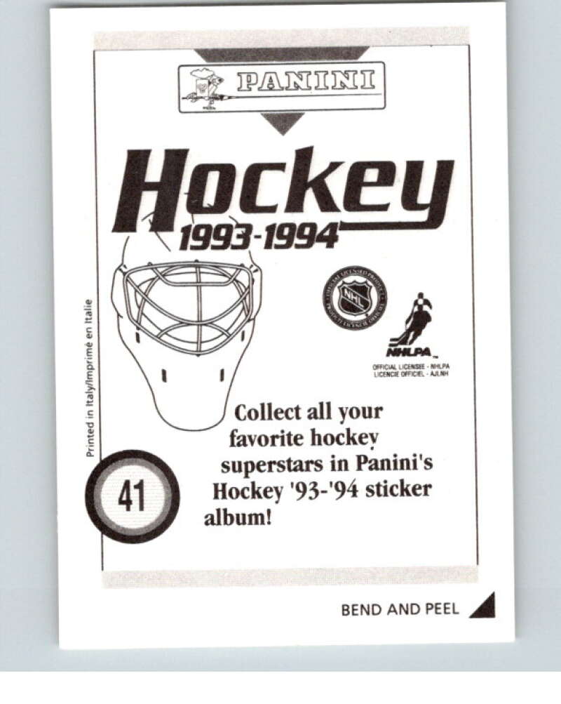 1993-94 Panini Stickers Hockey #41 Peter Stastny V83260 Image 2