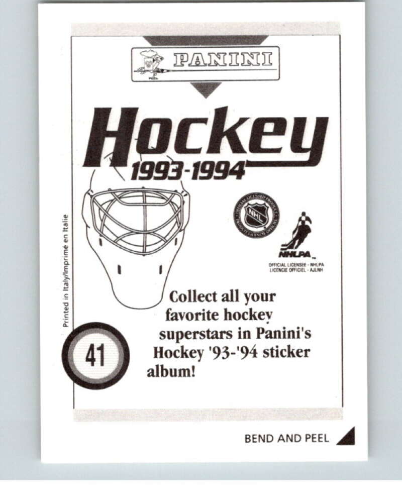 1993-94 Panini Stickers Hockey #41 Peter Stastny V83261 Image 2