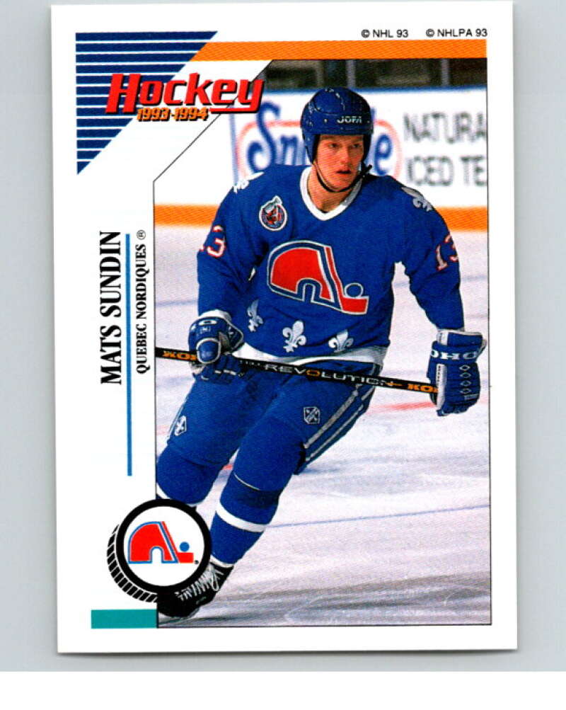 1993-94 Panini Stickers Hockey #68 Mats Sundin Quebec Nordiques V83341 Image 1