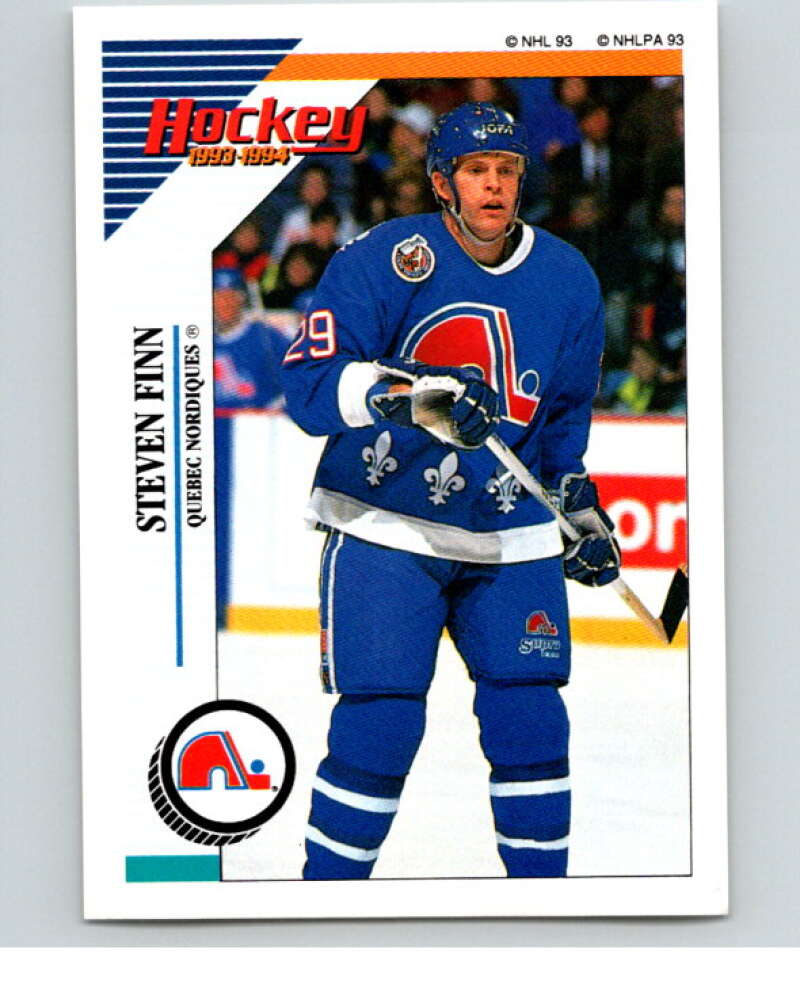 1993-94 Panini Stickers Hockey #75 Steven Finn Quebec Nordiques V83385 Image 1
