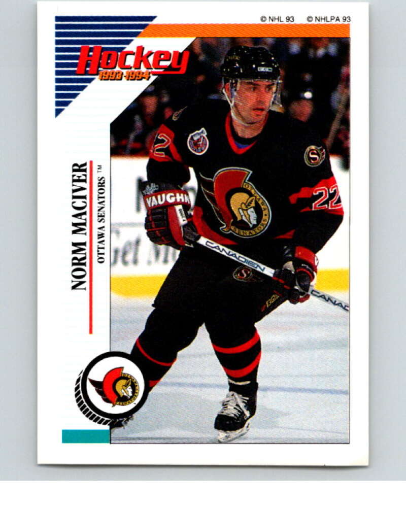 1993-94 Panini Stickers Hockey #112 Norm Maciver Ottawa Senators V83515 Image 1