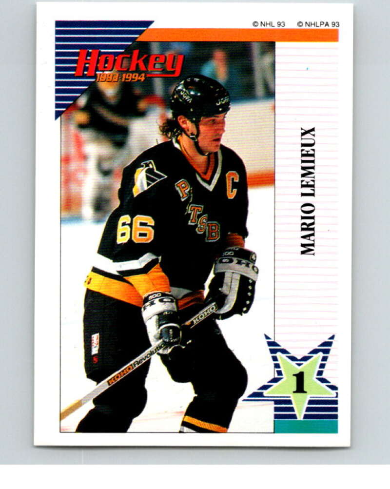 1993-94 Panini Stickers Hockey #136 Mario Lemieux Pittsburgh Penguins V83578 Image 1