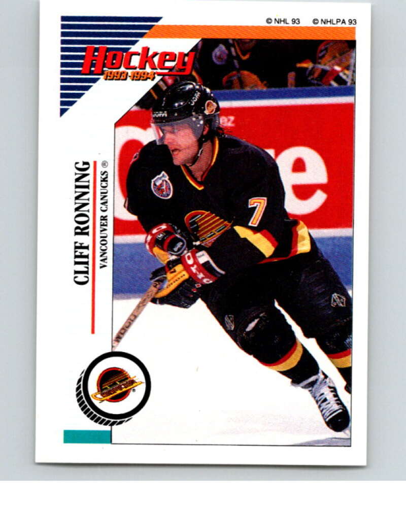 1993-94 Panini Stickers Hockey #168 Cliff Ronning Vancouver Canucks V83666 Image 1
