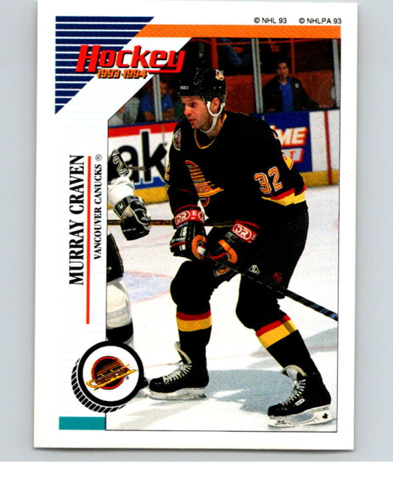 1993-94 Panini Stickers Hockey #169 Murray Craven Vancouver Canucks V83671 Image 1