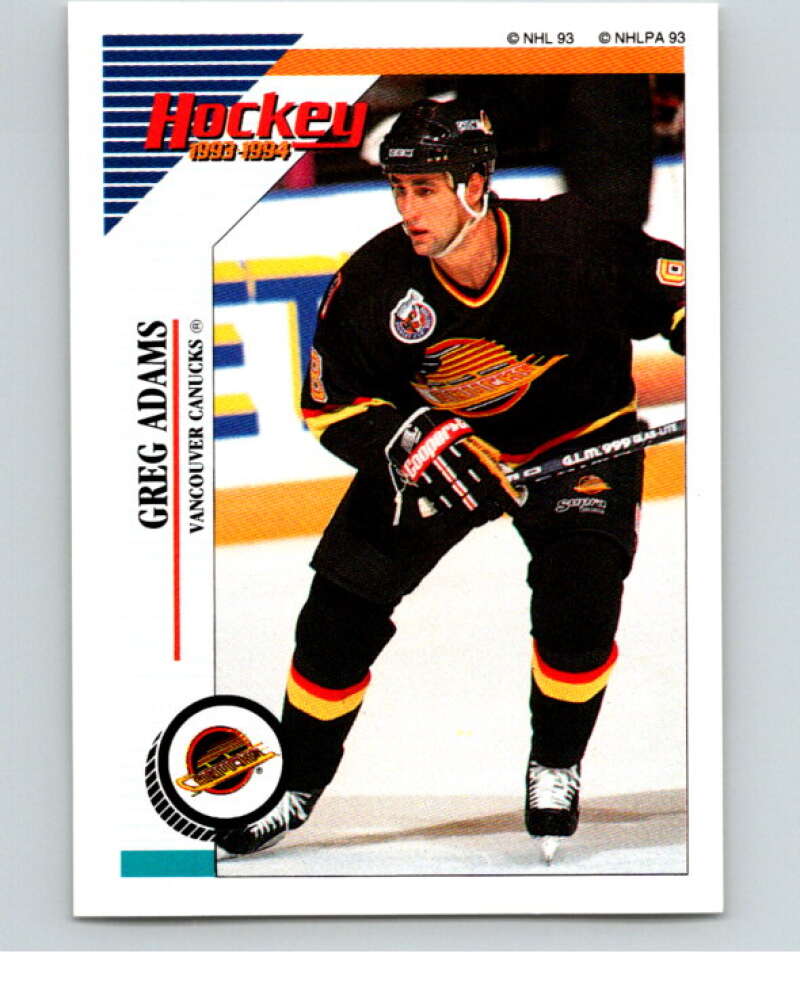 1993-94 Panini Stickers Hockey #173 Greg Adams Vancouver Canucks V83679 Image 1