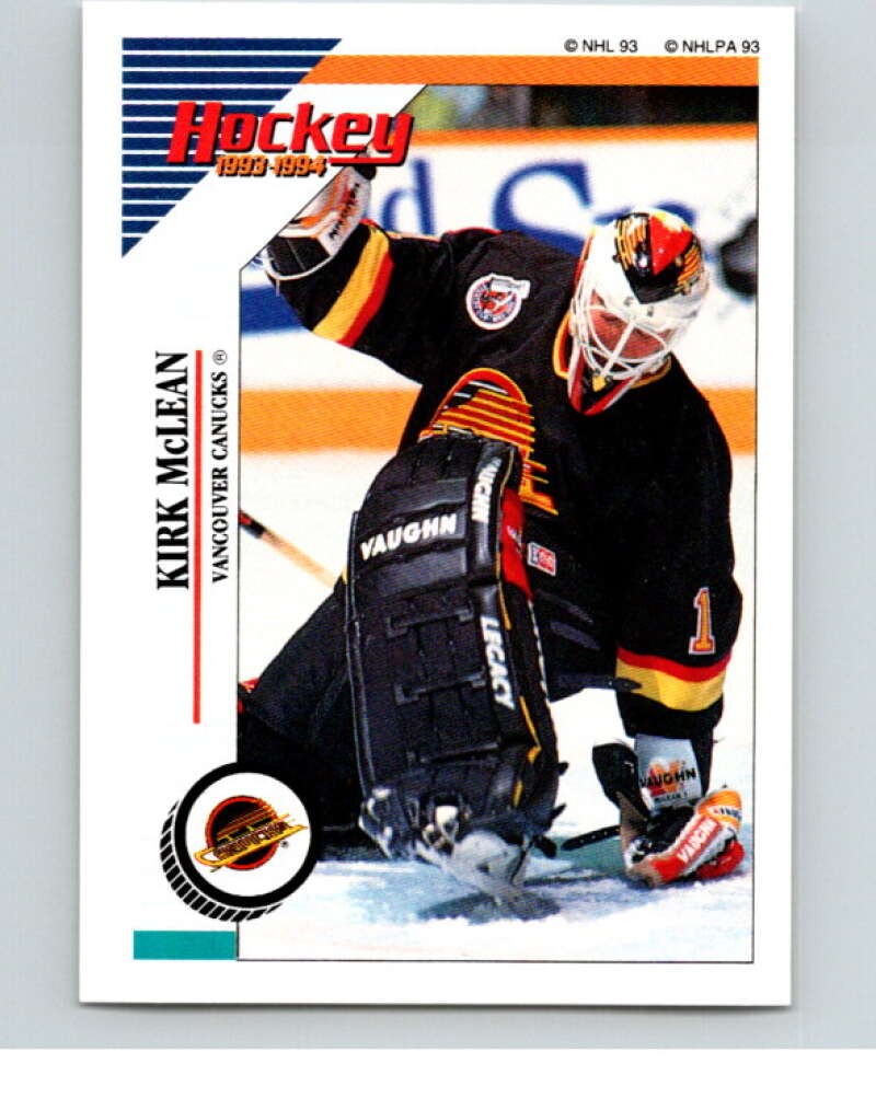 1993-94 Panini Stickers Hockey #177 Kirk McLean Vancouver Canucks V83689 Image 1