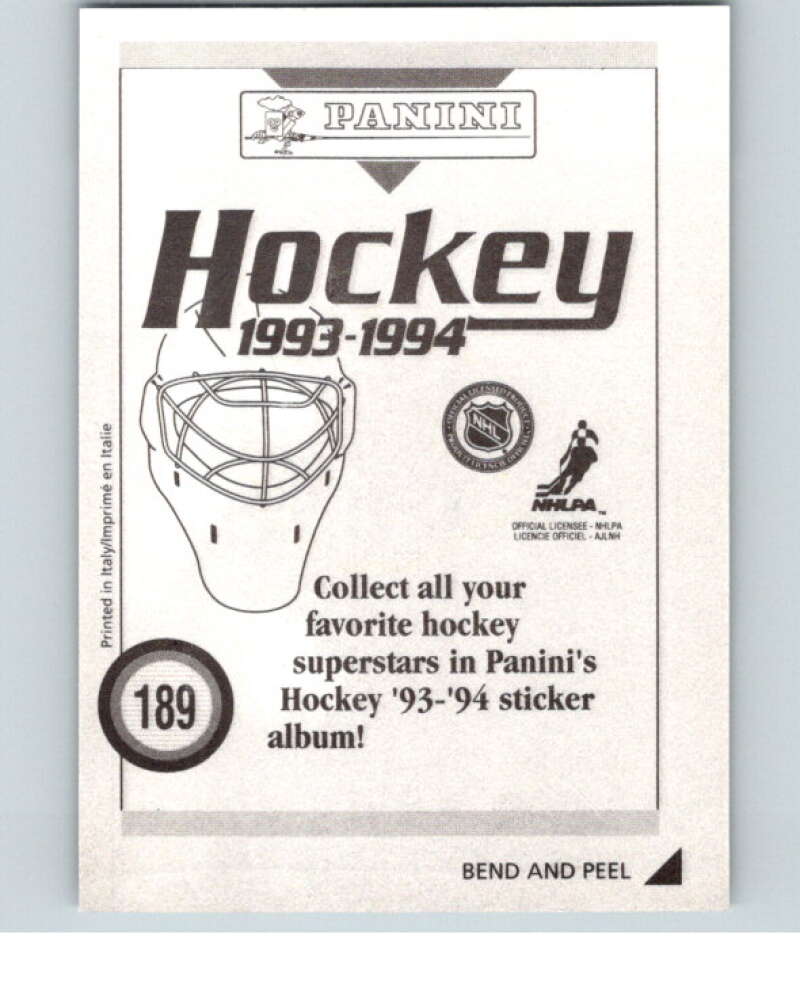 1993-94 Panini Stickers Hockey #189 Jets Logo V83716 Image 2