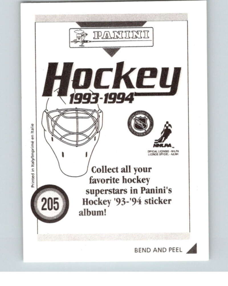 1993-94 Panini Stickers Hockey #205 Tomas Sandstrom V83757 Image 2