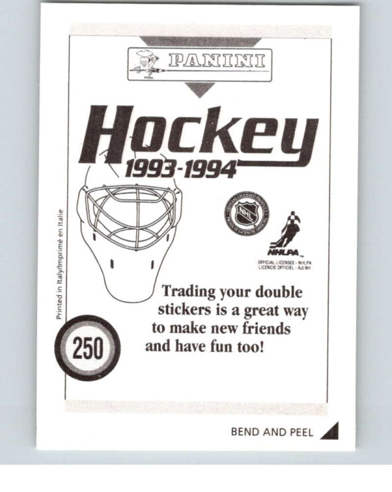 1993-94 Panini Stickers Hockey #250 Keith Primeau Detroit Red Wings V83902 Image 2