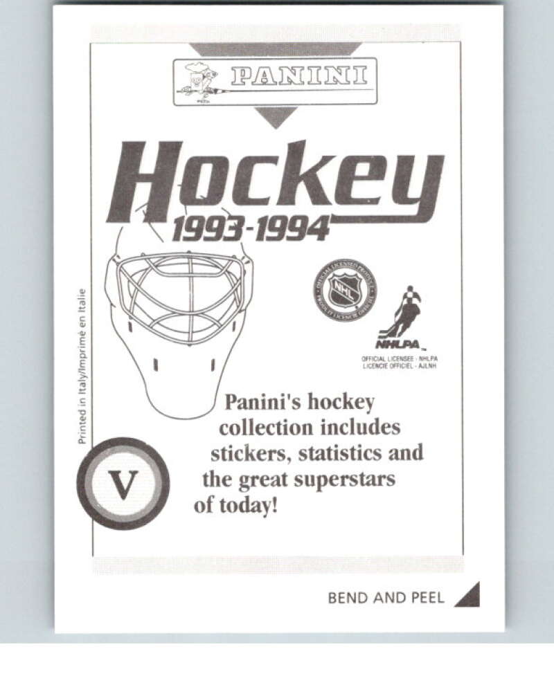 1993-94 Panini Stickers Hockey #V Steve Yzerman Detroit Red Wings V84034 Image 2