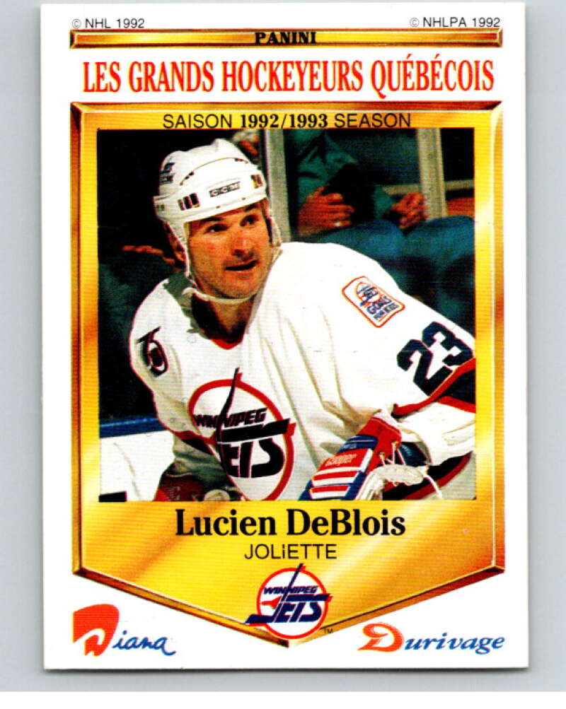 1992-93 Durivage Panini #2 Lucien Deblois V84044 Image 1
