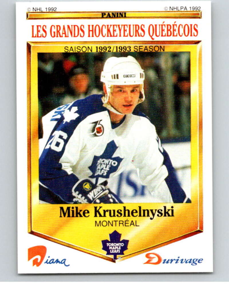1992-93 Durivage Panini #5 Mike Krushelnyski/Toronto V84047 Image 1