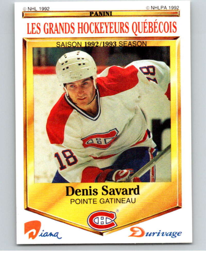1992-93 Durivage Panini #10 Denis Savard V84052 Image 1