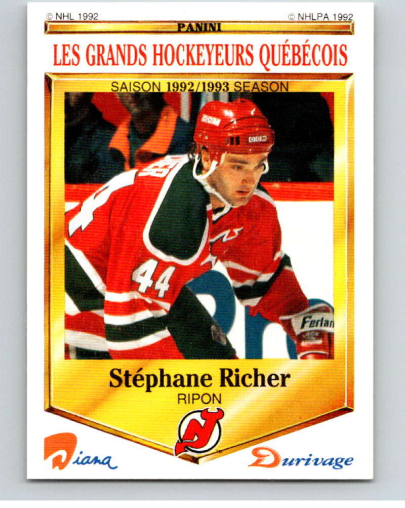 1992-93 Durivage Panini #18 Stephane Richer V84060 Image 1