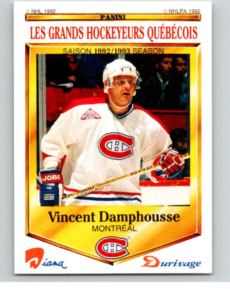 1992-93 Durivage Panini #20 Vincent Damphousse V84062 Image 1