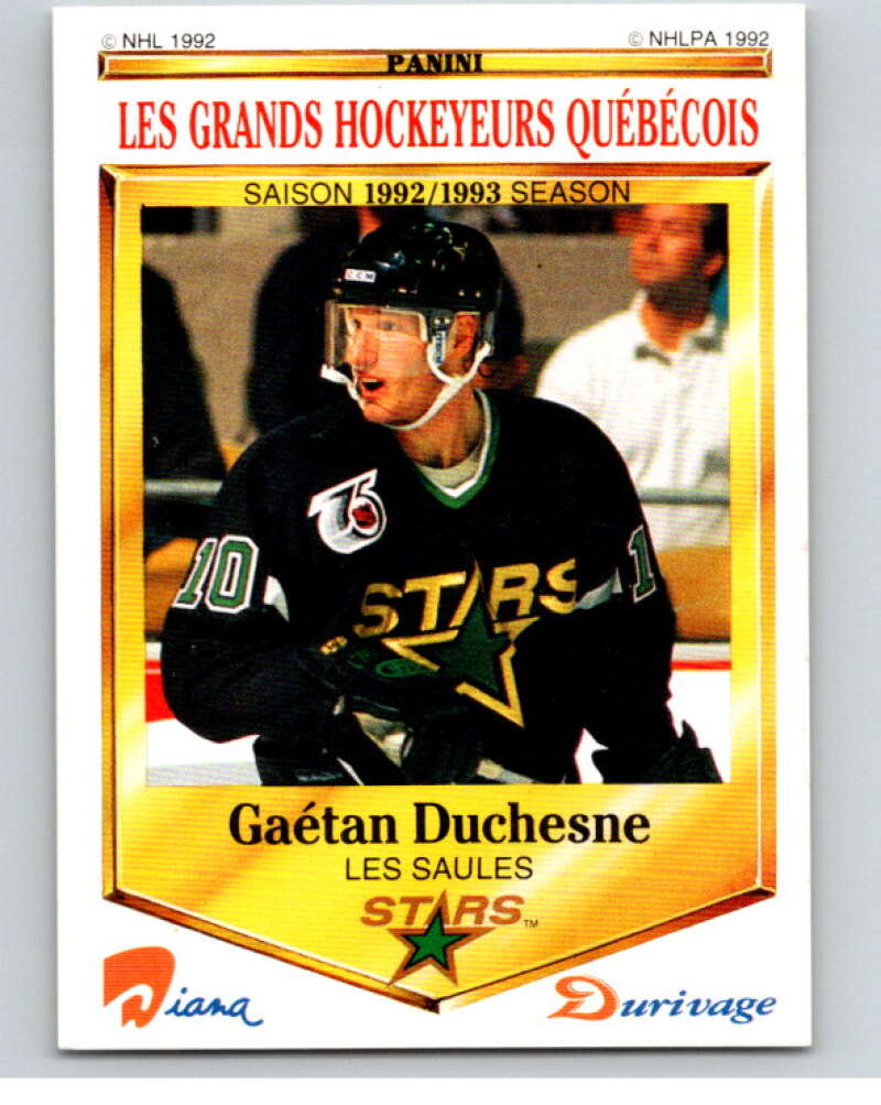 1992-93 Durivage Panini #22 Gaetan Duchesne V84064 Image 1