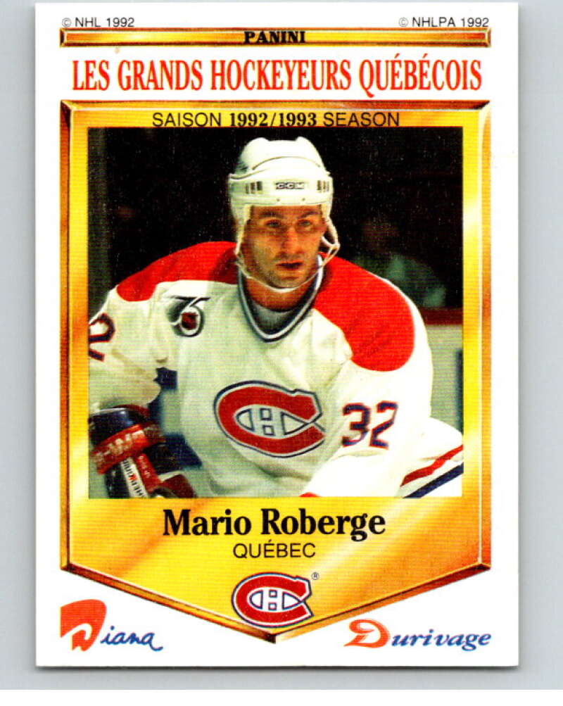 1992-93 Durivage Panini #27 Mario Roberge V84069 Image 1