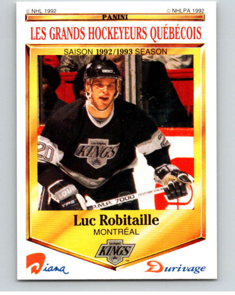 1992-93 Durivage Panini #28 Luc Robitaille/Los Angeles V84070 Image 1