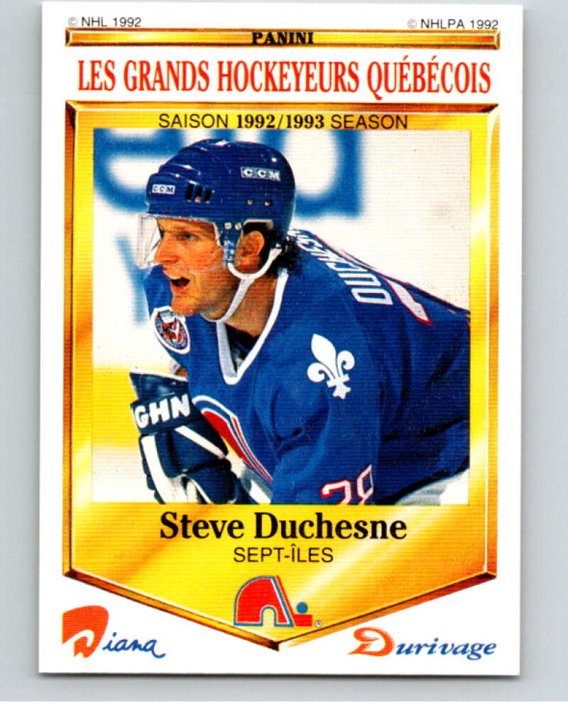 1992-93 Durivage Panini #38 Steve Duchesne V84080 Image 1