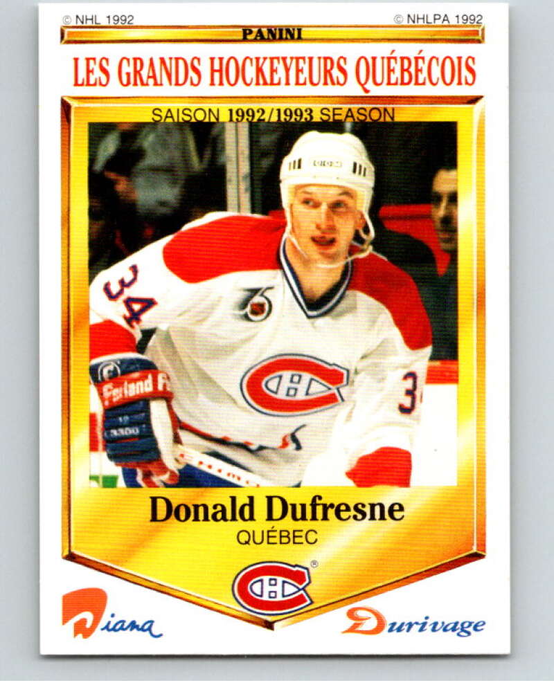 1992-93 Durivage Panini #39 Donald Dufresne V84081 Image 1