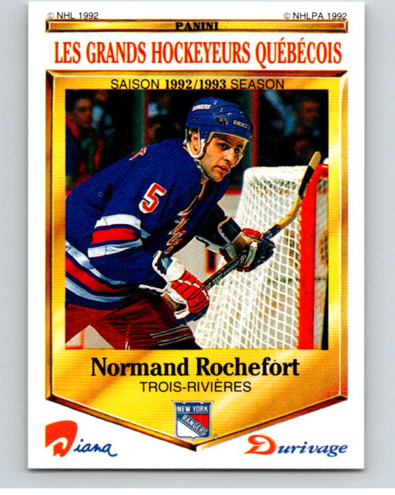 1992-93 Durivage Panini #44 Normand Rochefort V84086 Image 1