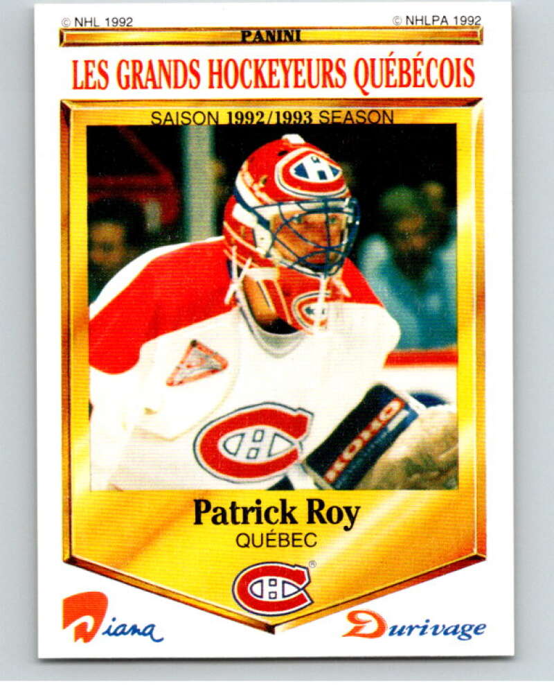 1992-93 Durivage Panini #50 Patrick Roy/Montreal V84092 Image 1