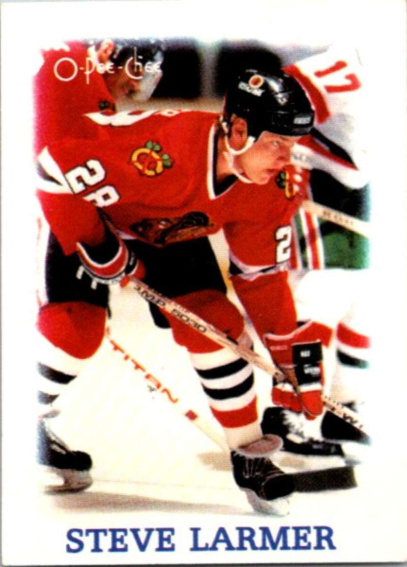 1988-89 O-Pee-Chee Minis #17 Steve Larmer Chicago Blackhawks V84398 Image 1