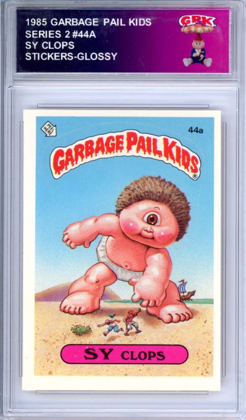 1985 Topps Garbage Pail Kids Series 2 #44b One-Eyed Jack Authentic Encased Image 1