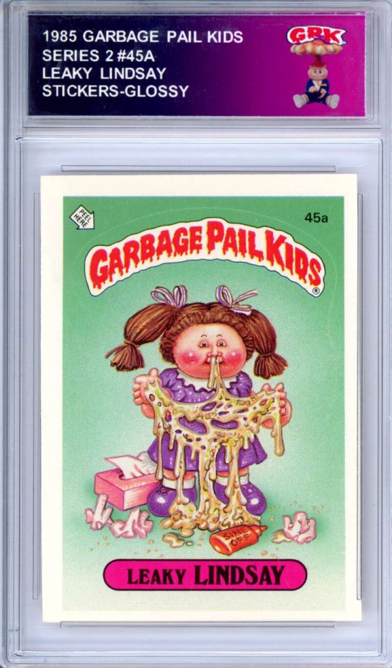 1985 Topps Garbage Pail Kids Series 2 #45b Messy Tessie Authentic Encased Image 1