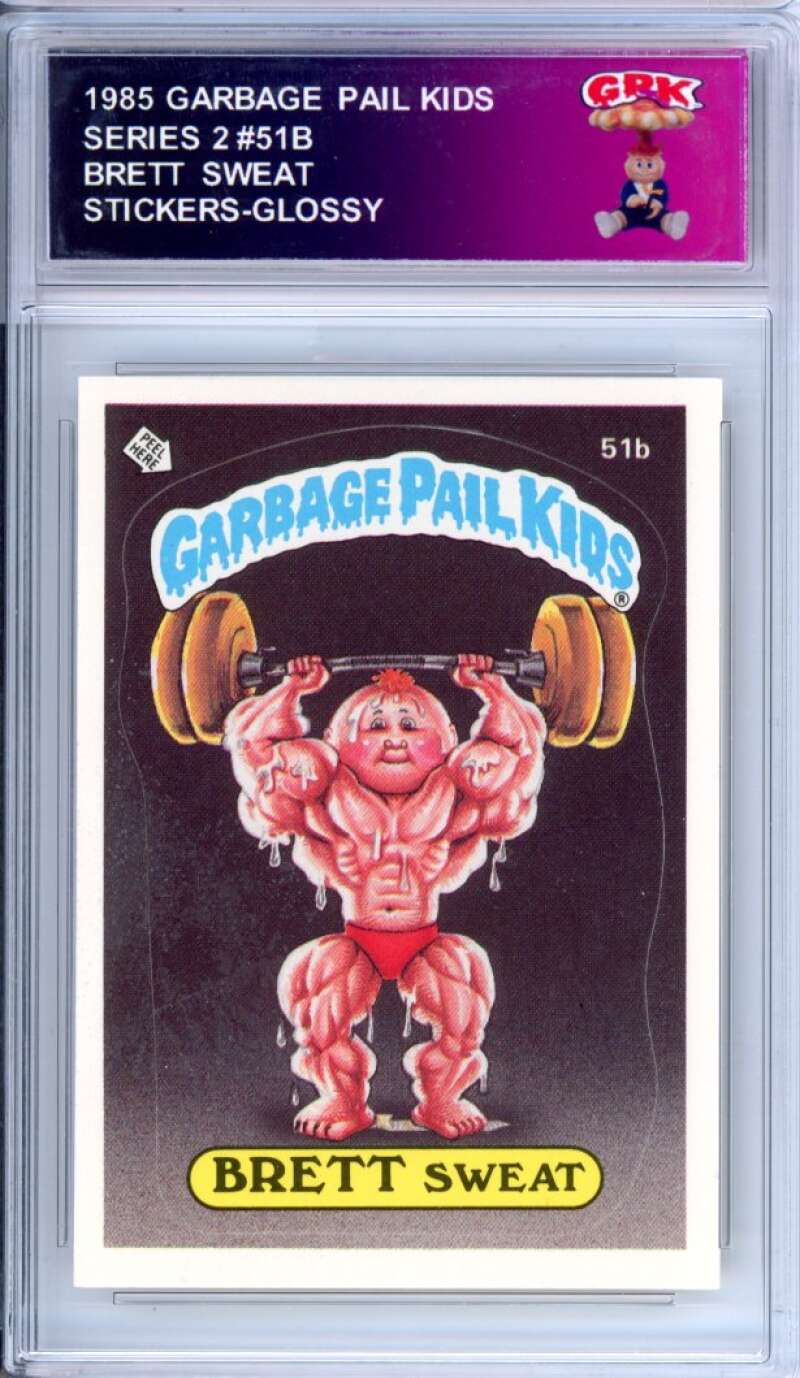 1985 Topps Garbage Pail Kids Series 2 #51b Brett Sweat Authentic Encased Image 1