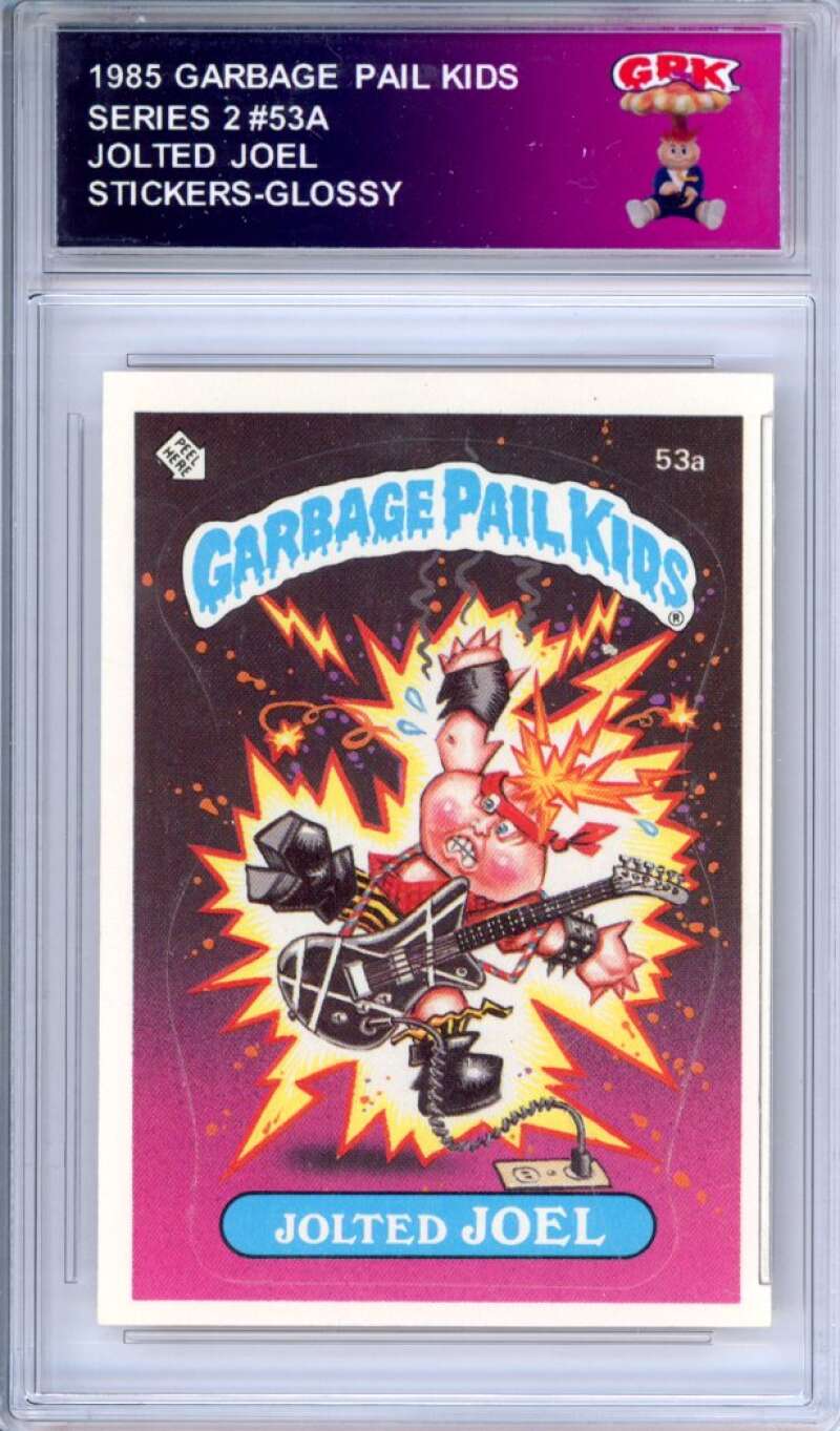 1985 Topps Garbage Pail Kids Series 2 #53a Jolted Joel Authentic Encased Image 1